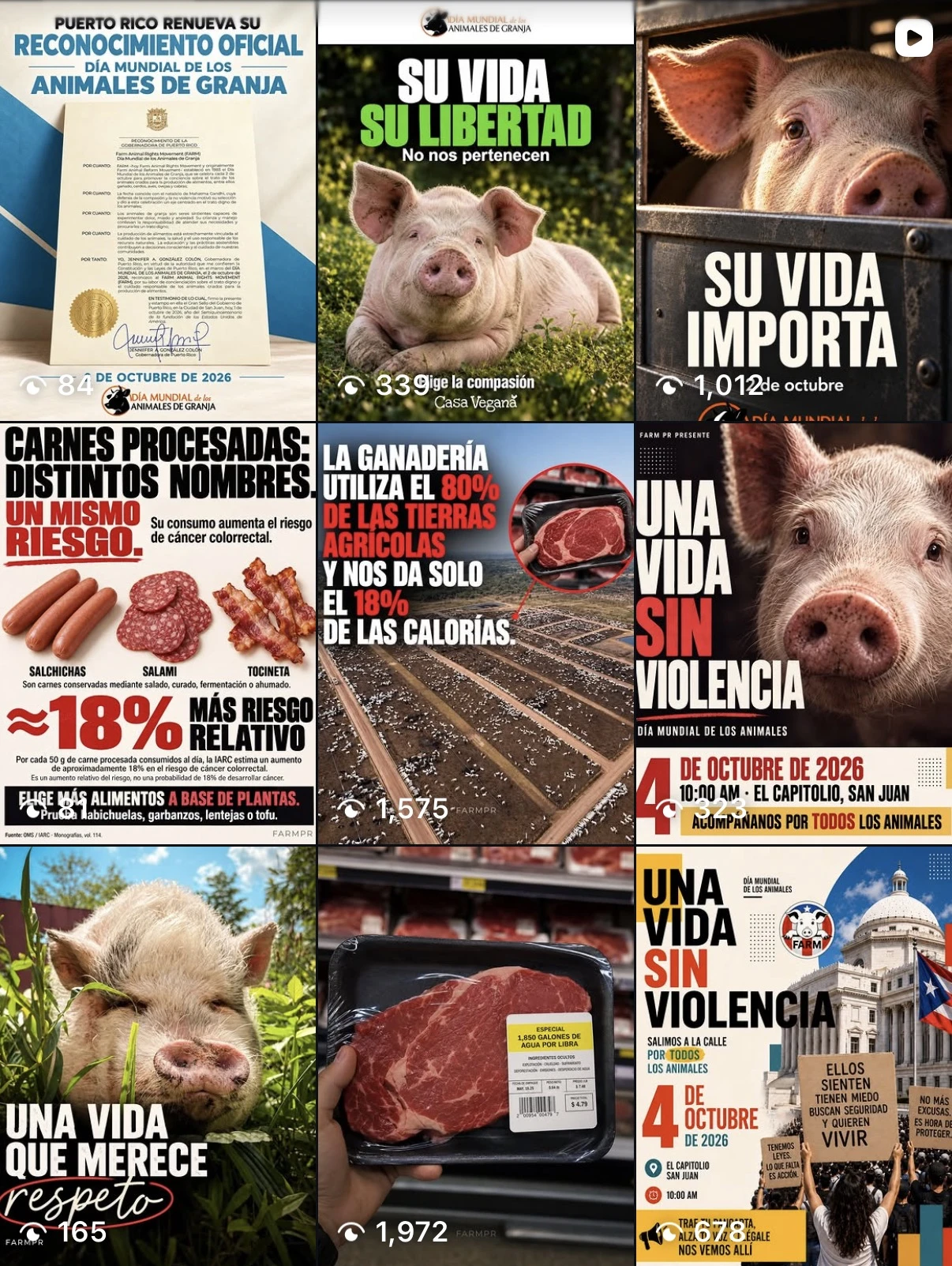 FARM PR social content grid